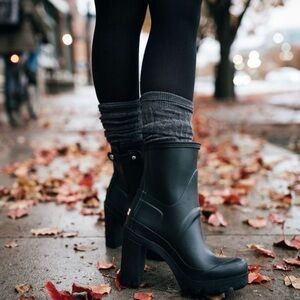 Hunter Black Heeled ankle Rain
Boots *RARE*